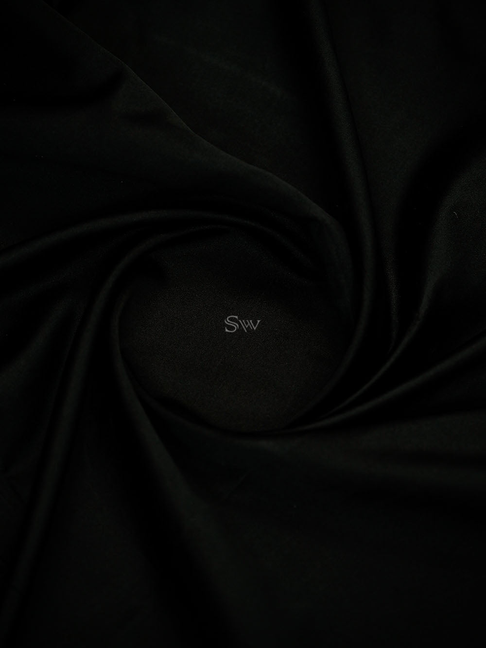 Black Plain Sona Roopa Satin Silk Handloom Banarasi Saree - Sacred Weaves