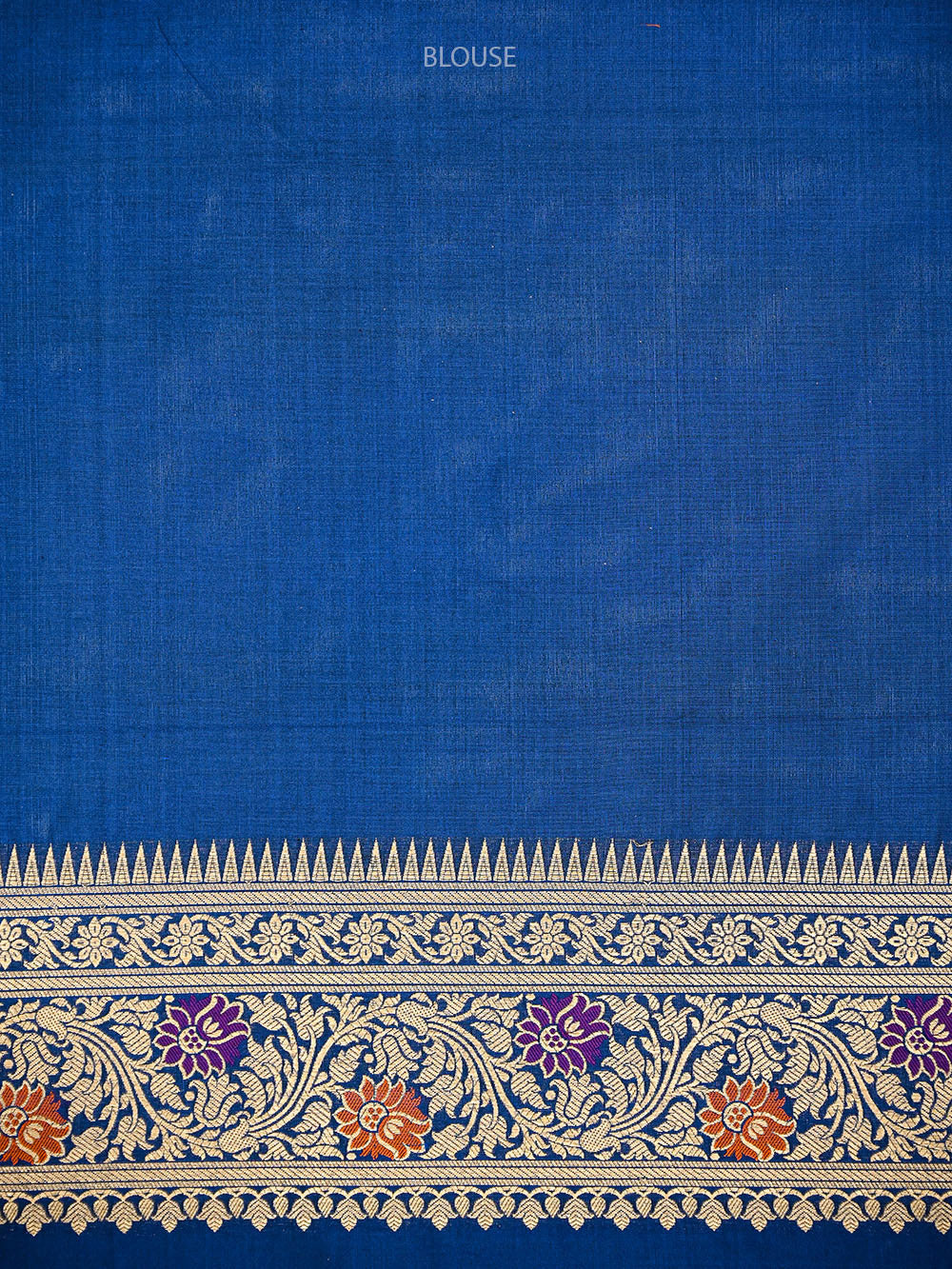 Midnight Blue Rangkat Jaal Katan Silk Handloom Banarasi Saree - Sacred Weaves