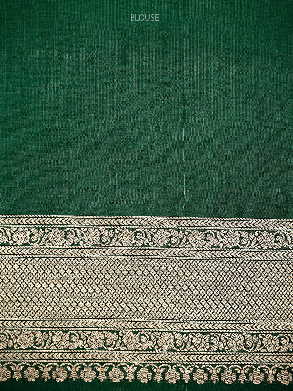 Bottle Green Rangkat Jaal Katan Silk Handloom Banarasi Saree - Sacred Weaves
