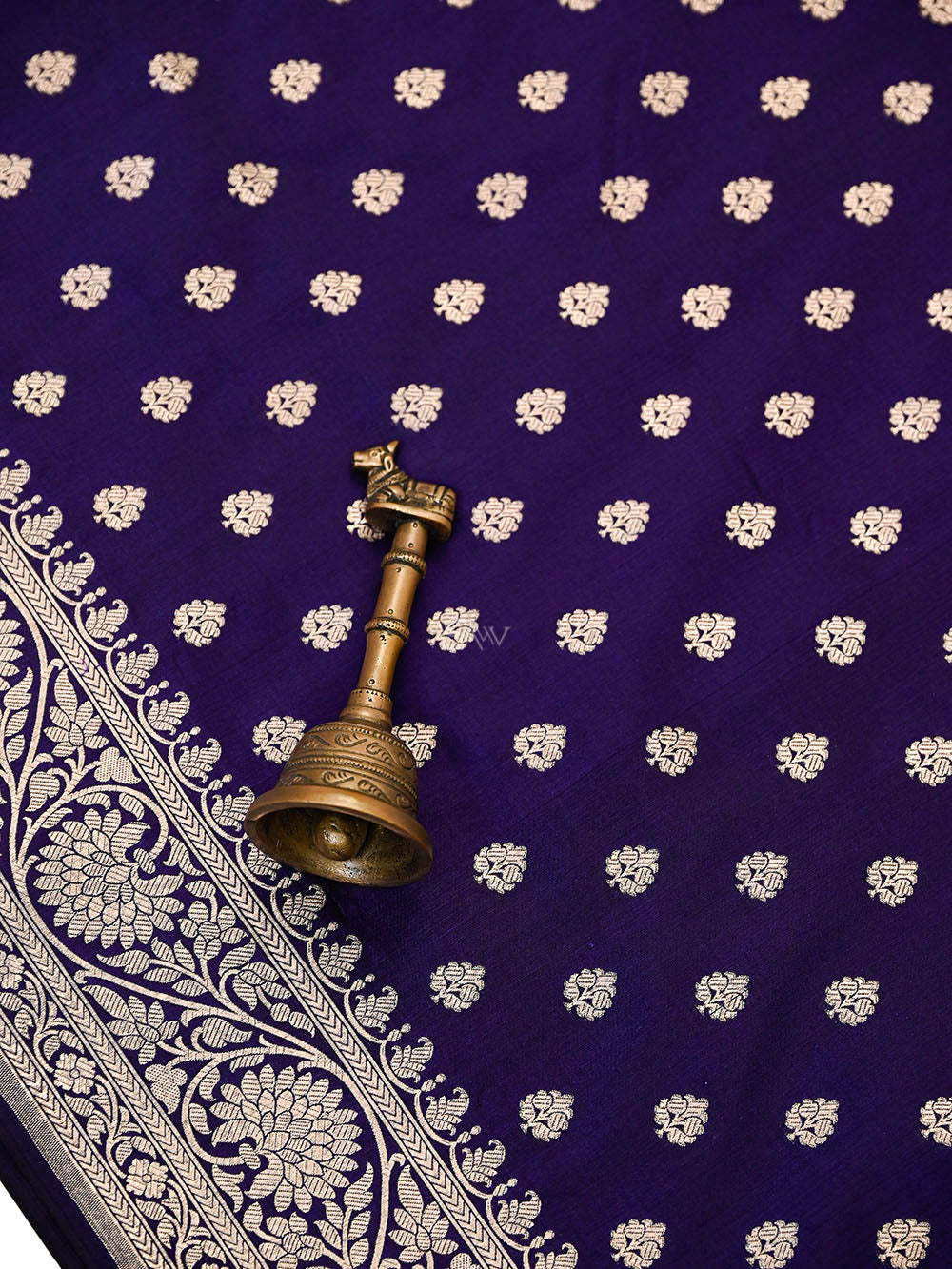 Purple Zari Booti Uppada Katan Silk Handloom Banarasi Saree - Sacred Weaves