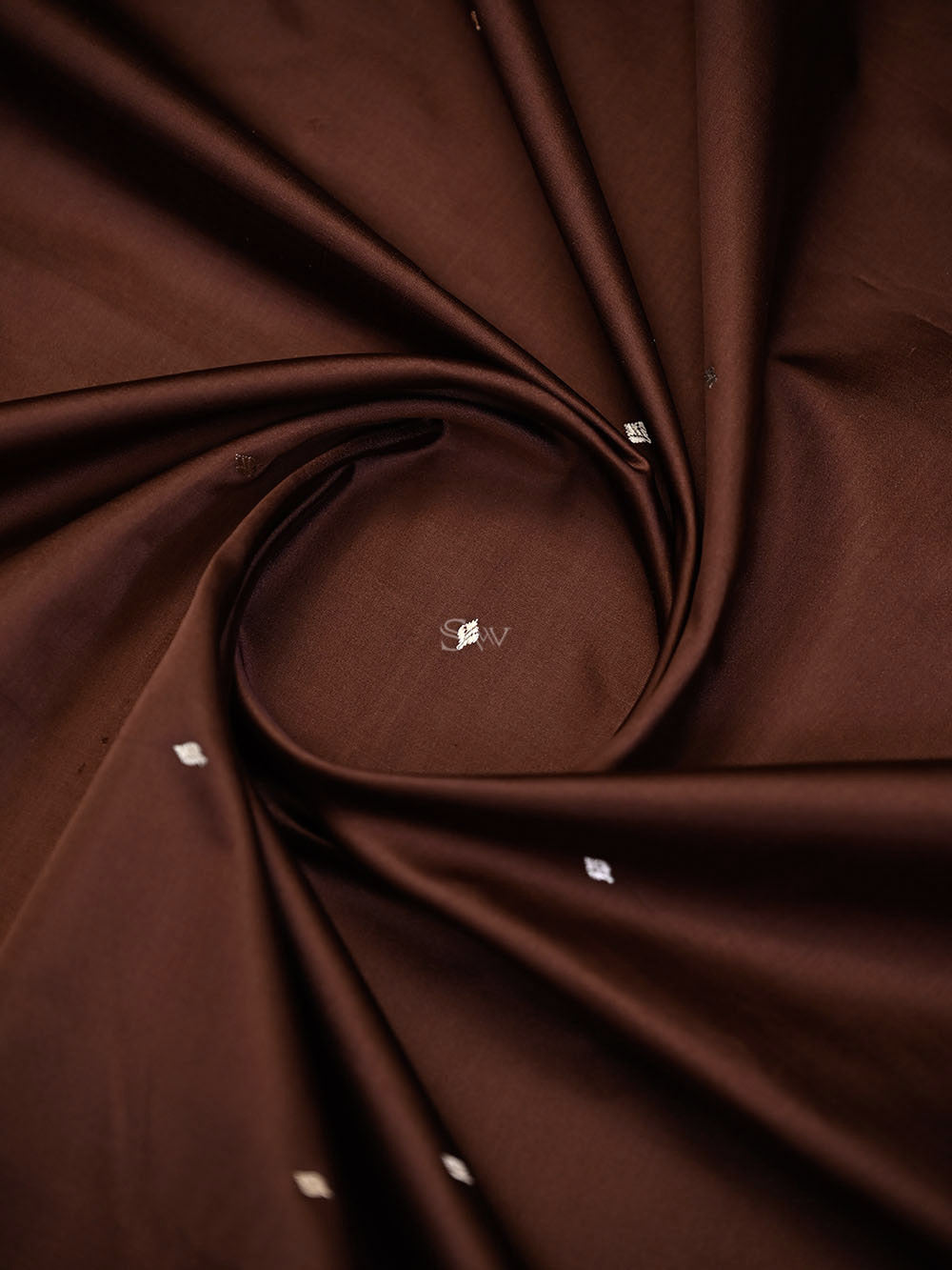 Brown Sona Roopa Booti Satin Silk Handloom Banarasi Saree - Sacred Weaves