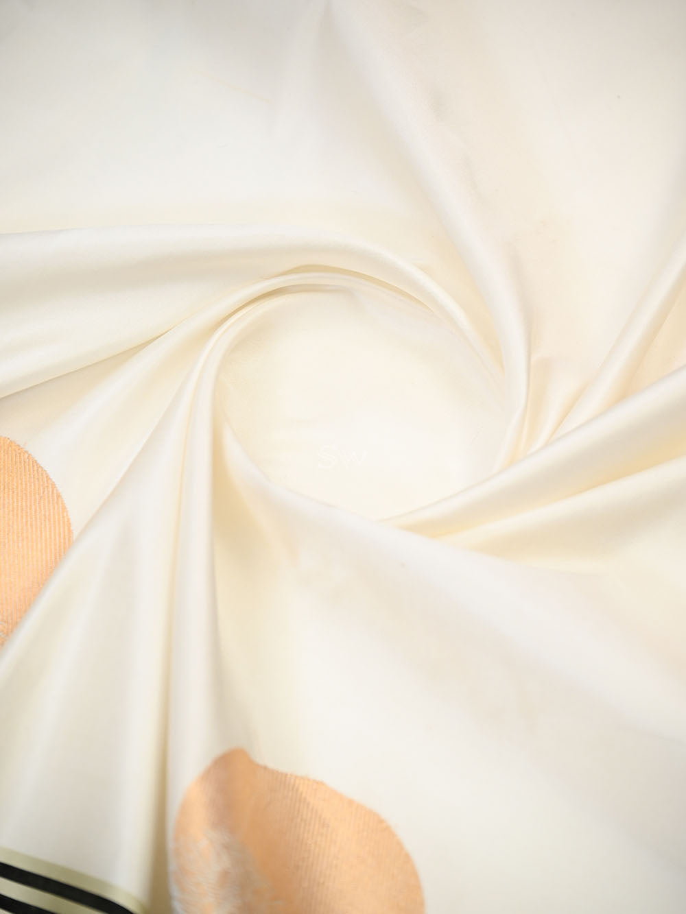 White Sona Roopa Satin Silk Handloom Banarasi Saree - Sacred Weaves
