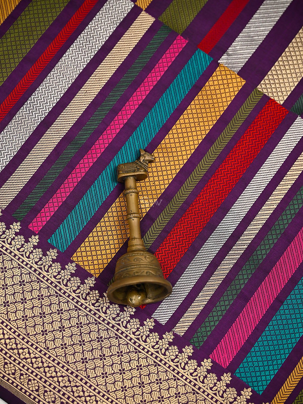 Purple Sona Roopa Meenakari Katan Silk Handloom Banarasi Saree -Sacred Weaves