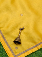 Mustard Meenakari Silk Handloom Banarasi Lehenga