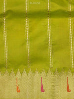 Mustard Paithani Katan Silk Handloom Banarasi Saree - Sacred Weaves