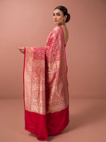 Red Shikargah Katan Silk Handloom Banarasi Saree - Sacred Weaves