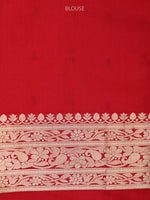 Red Shikargah Katan Silk Handloom Banarasi Saree - Sacred Weaves