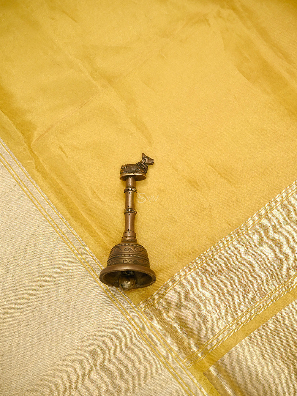 Yellow Katan Silk Tissue Handloom Banarasi Saree - Sacred Weaves