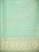 Mint Green Tissue Katan Silk Handloom Banarasi Saree - Sacred Weaves