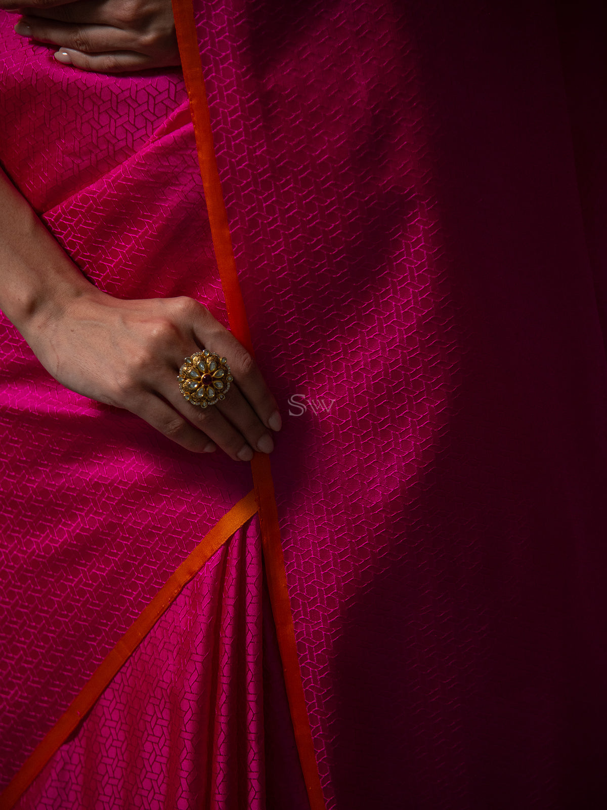 Magenta Satin Tanchoi Handloom Banarasi Saree - Sacred Weaves