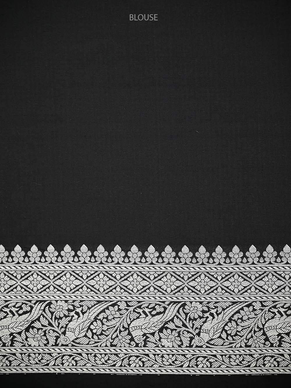 Black Shikargah Brocade Katan Silk Handloom Banarasi Saree - Sacred Weaves