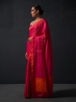 Pink Peach Satin Tanchoi Handloom Banarasi Saree - Sacred Weaves
