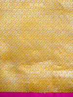 Yellow Satin Tanchoi Handloom Banarasi Saree - Sacred Weaves