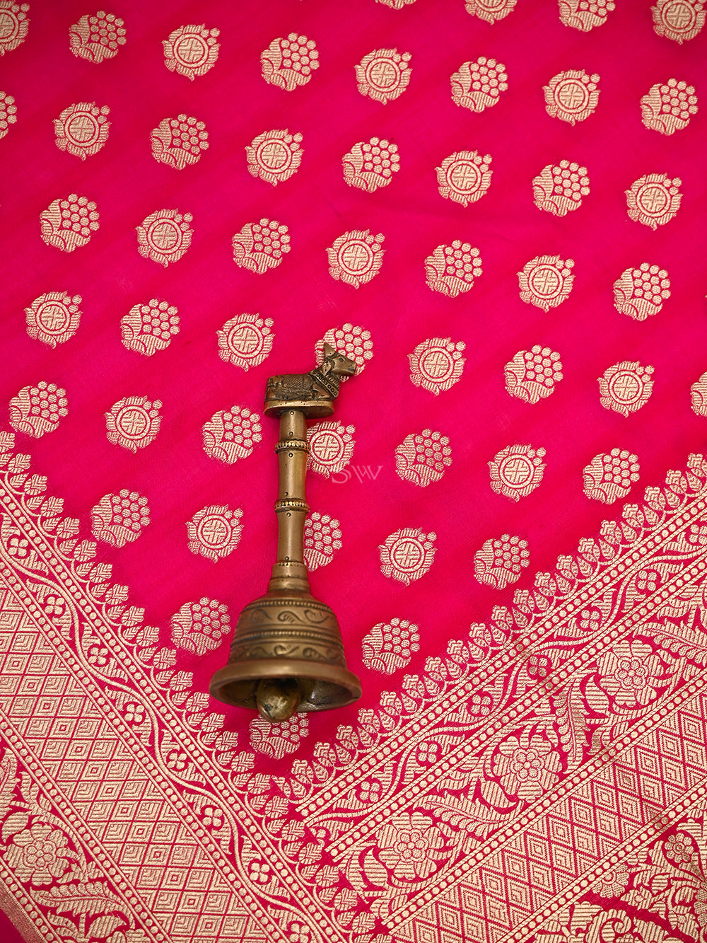 Dark Pink Uppada Katan Silk Handloom Banarasi Saree - Sacred Weaves