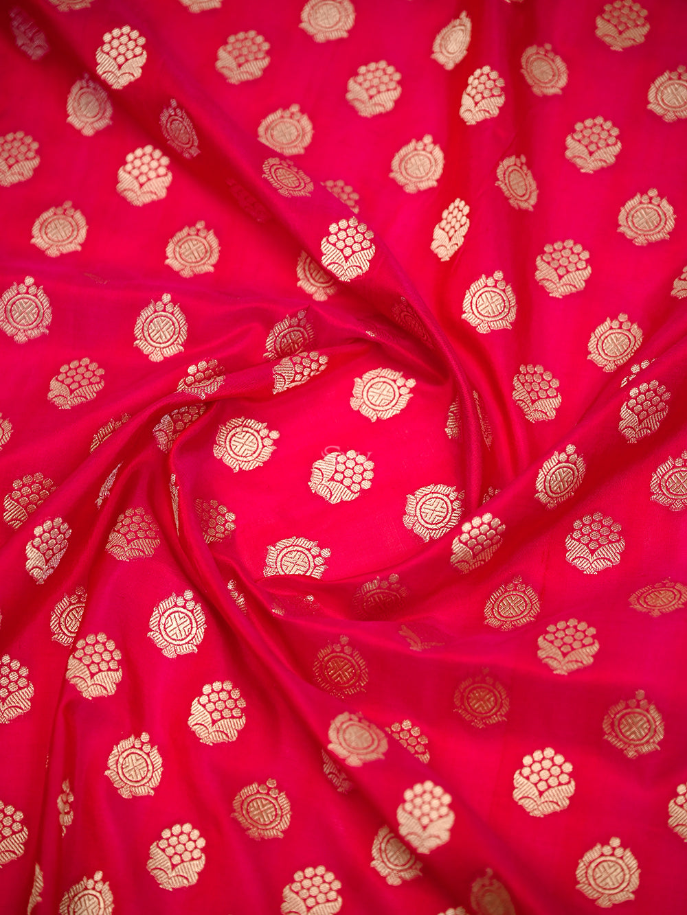 Dark Pink Uppada Katan Silk Handloom Banarasi Saree - Sacred Weaves