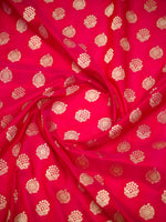 Dark Pink Uppada Katan Silk Handloom Banarasi Saree - Sacred Weaves