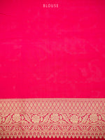 Dark Pink Uppada Katan Silk Handloom Banarasi Saree - Sacred Weaves