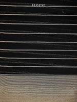 Black Stripe Organza Handloom Banarasi Saree - Sacred Weaves