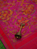 Dark Magenta Tanchoi Satin Silk Handloom Banarasi Saree - Sacred Weaves