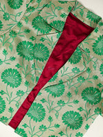 Emerald Green Silk Brocade Handloom Banarasi Jacket - Sacred Weaves