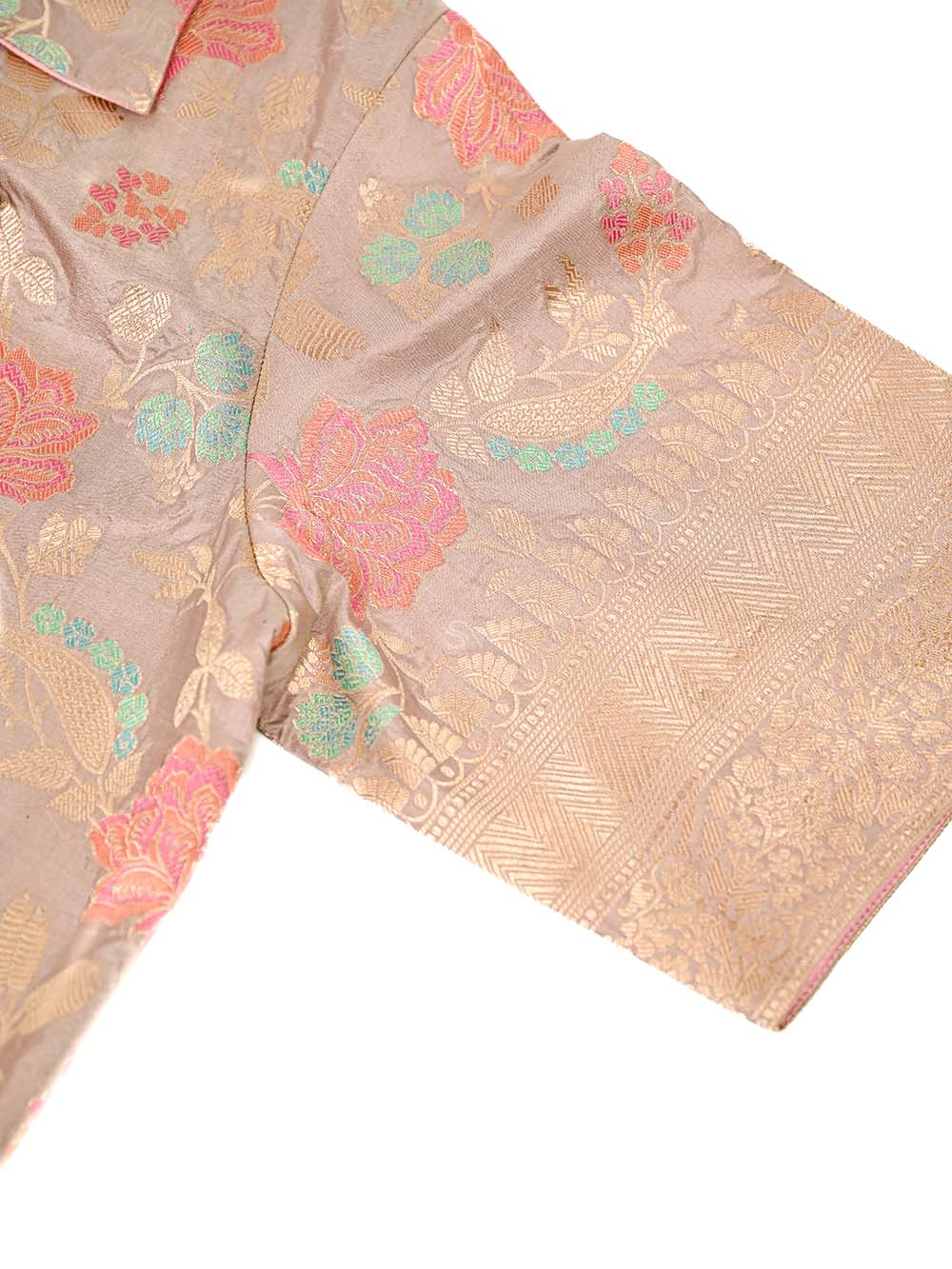Pastel Pink Silk Meenakari Handloom Banarasi Jacket