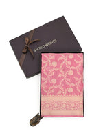 Pink Uppada Jaal Katan Silk Handloom Banarasi Fabric - Gift Box