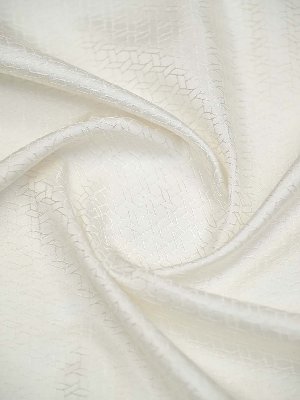 White Satin Tanchoi Handloom Banarasi Saree - Sacred Weaves