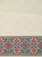 Cream Meenakari Booti Cotton Silk Handloom Banarasi Saree - Sacred Weaves
