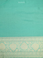 Aqua Blue Booti Katan Silk Uppada Handloom Banarasi Saree - Sacred Weaves