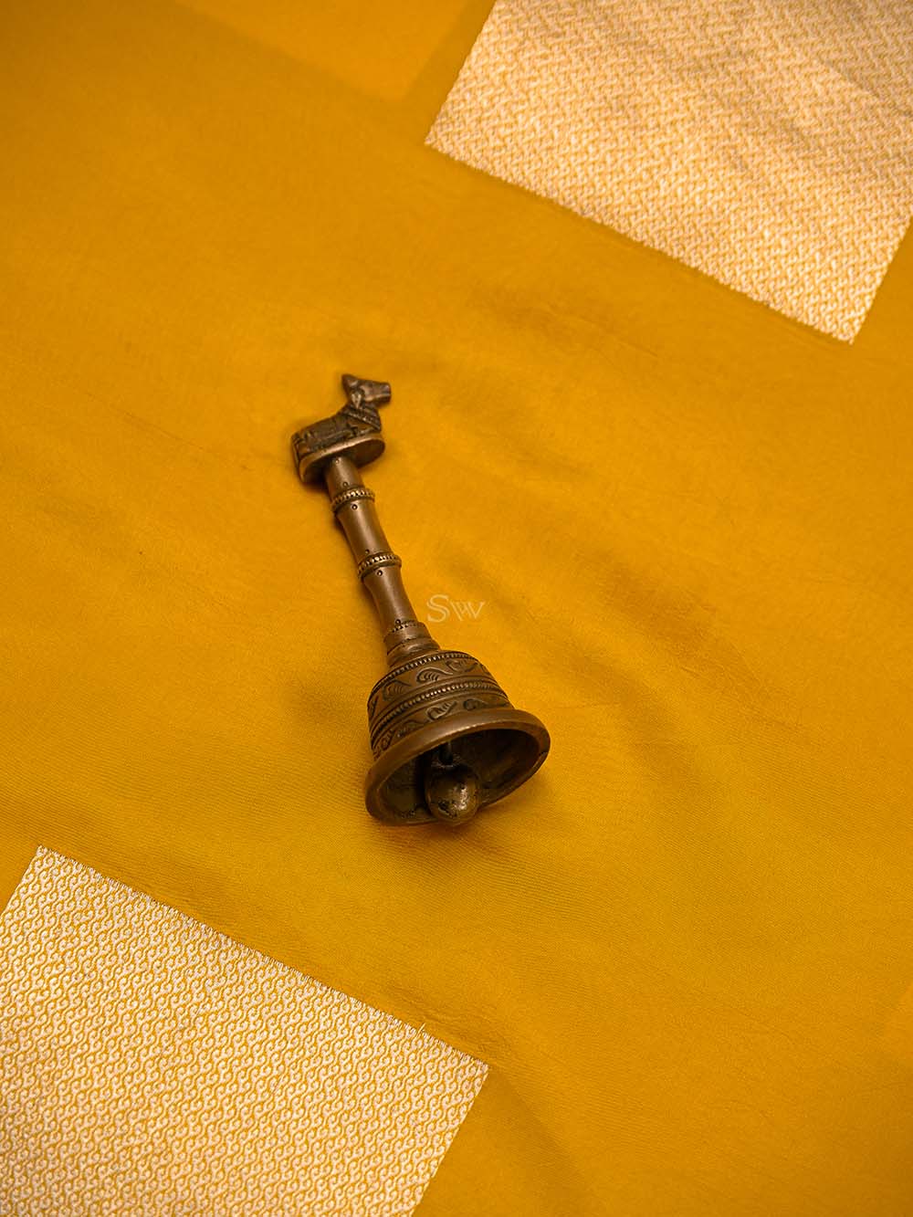 Yellow Boota Pure Silk Handloom Banarasi Saree - Sacred Weaves