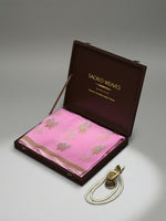 Pastel Pink Boota Organza Handloom Banarasi Saree