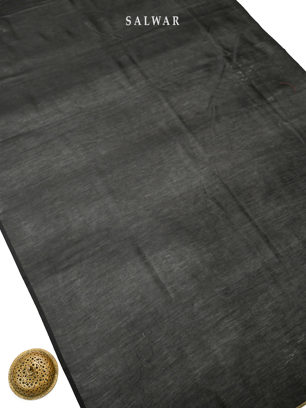 Black Printed Cotton Silk Handloom Banarasi Suit - Sacred Weaves