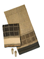 Black Printed Cotton Silk Handloom Banarasi Suit - Sacred Weaves