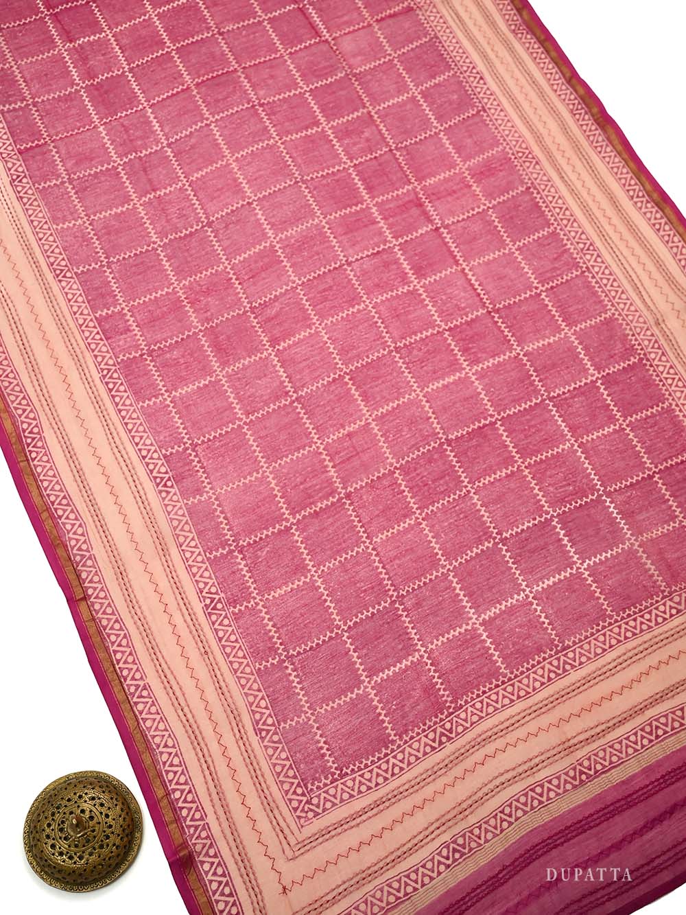 Magenta Printed Cotton Silk Handloom Banarasi Suit - Sacred Weaves