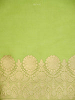 Parrot Green Boota Organza Handloom Banarasi Saree