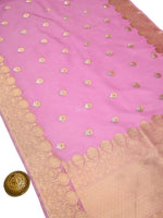 Pink Boota Organza Handloom Banarasi Saree