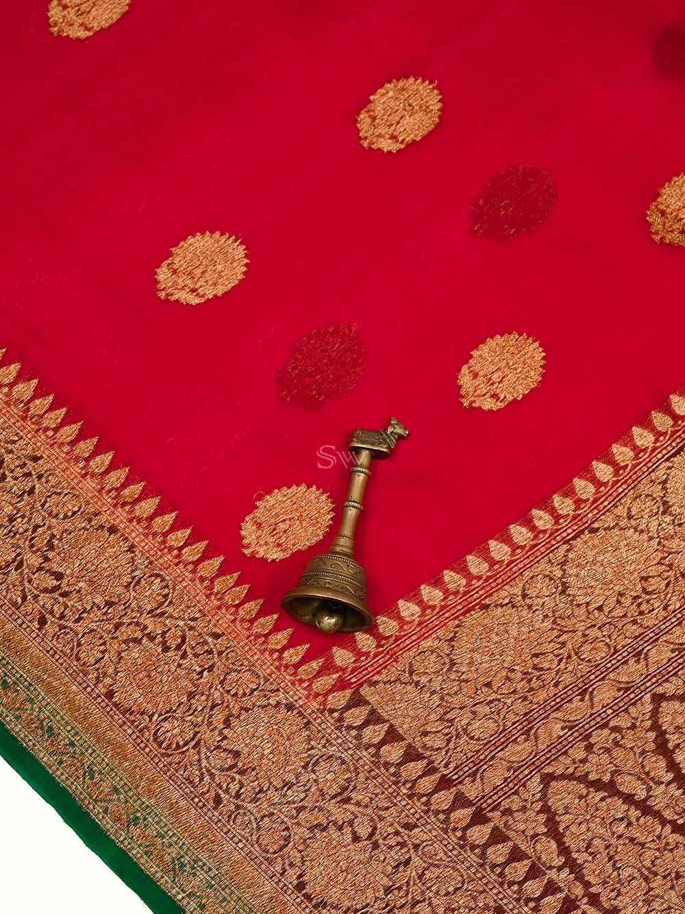 Maroon Organza Silk Handloom Banarasi Saree - Sacred Weaves