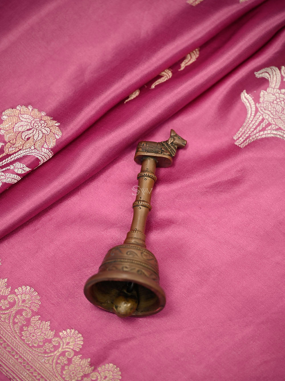 Pink Sona Roopa Boota Satin Silk Handloom Banarasi Saree - Sacred Weaves