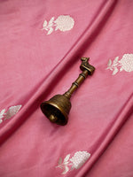 Pink Boota Satin Silk Handloom Banarasi Saree - Sacred Weaves