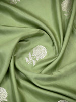 Pista Green Boota Satin Silk Handloom Banarasi Saree - Sacred Weaves