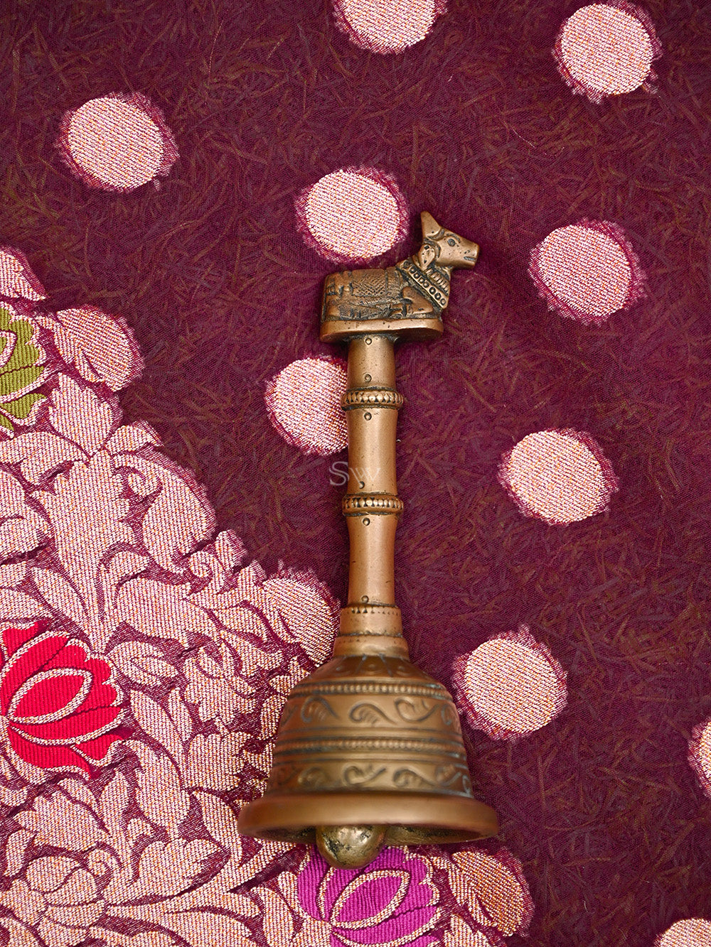 Wine Booti Khaddi Georgette Handloom Banarasi Saree - Sacred Weaves