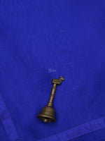 Royal Blue Plain Organza Handloom Saree - Sacred Weaves