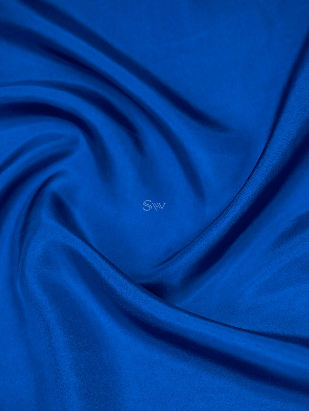 Royal Blue Plain Silk Handloom Saree - Sacred Weaves