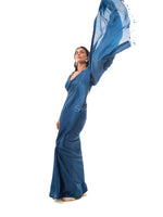 Midnight Blue Plain Silk Handloom Saree - Sacred Weaves