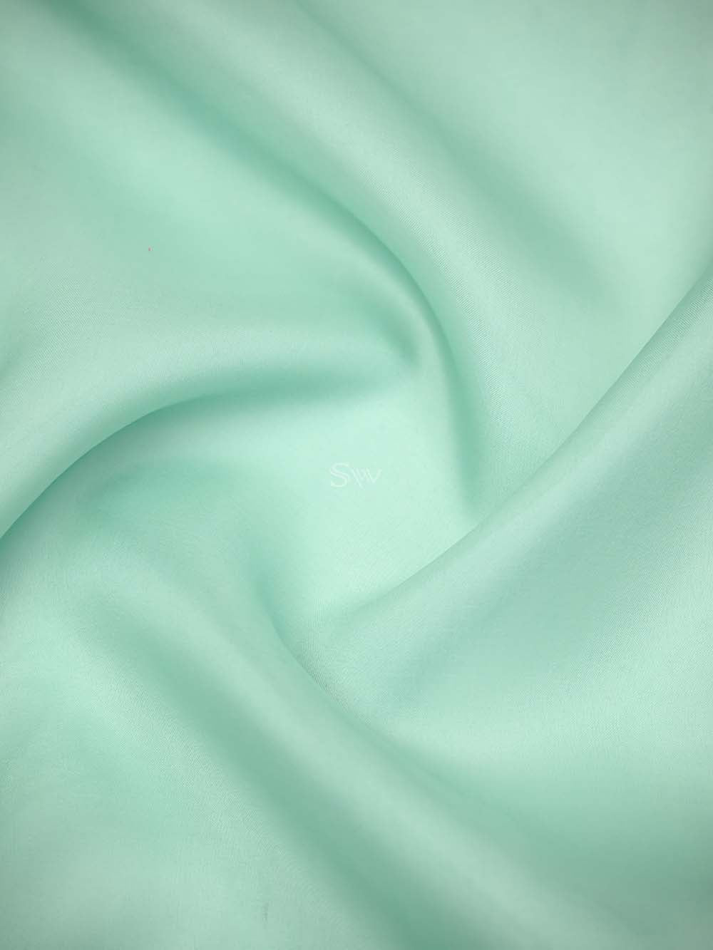 Mint Green Silk Handloom Banarasi Lehenga - Sacred Weaves