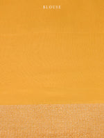 Mustard Booti Khaddi Georgette Handloom Banarasi Saree - Sacred Weaves