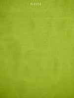 Parrot Green Plain Silk Handloom Saree