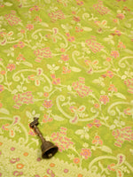 Lime Green Meenakari Khaddi Georgette Handloom Banarasi Suit - Sacred Weaves