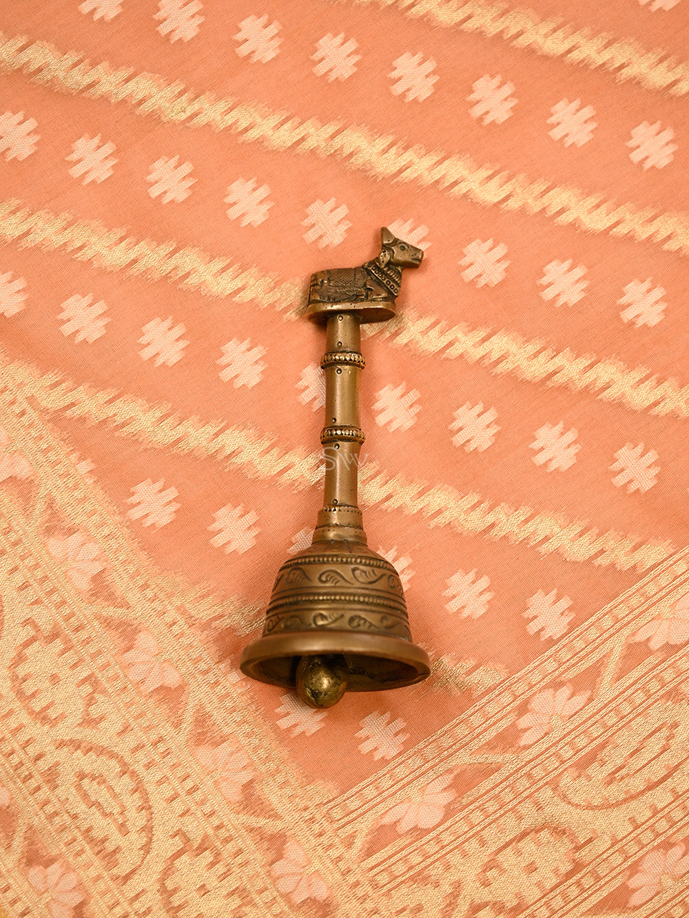 Peach Cotton Silk Handloom Banarasi Suit - Sacred Weaves