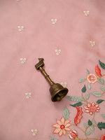 Pink Embroidered Organza Handloom Banarasi Suit - Sacred Weaves
